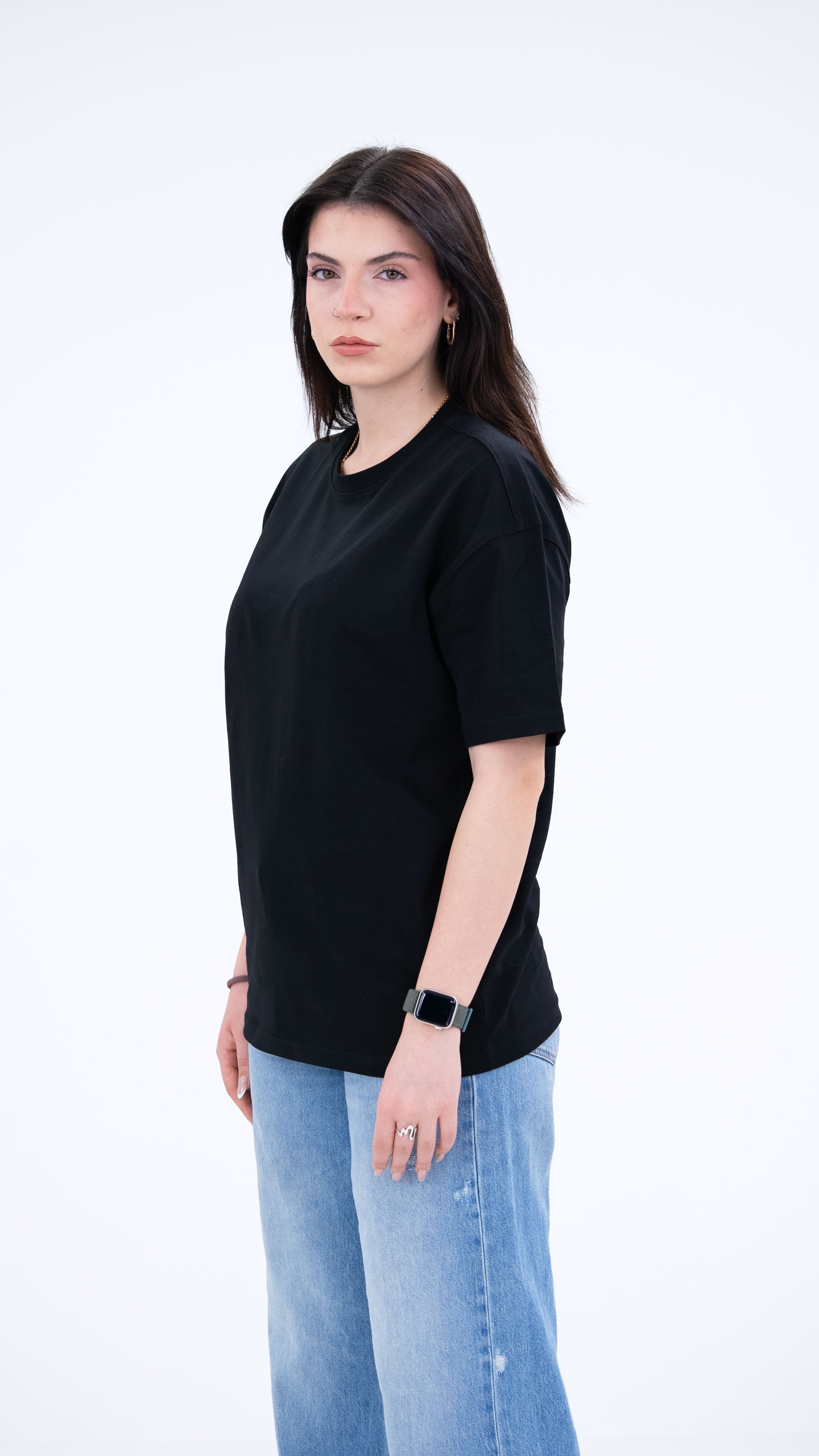 BASS Basic Premium Oversize Tişört Siyah